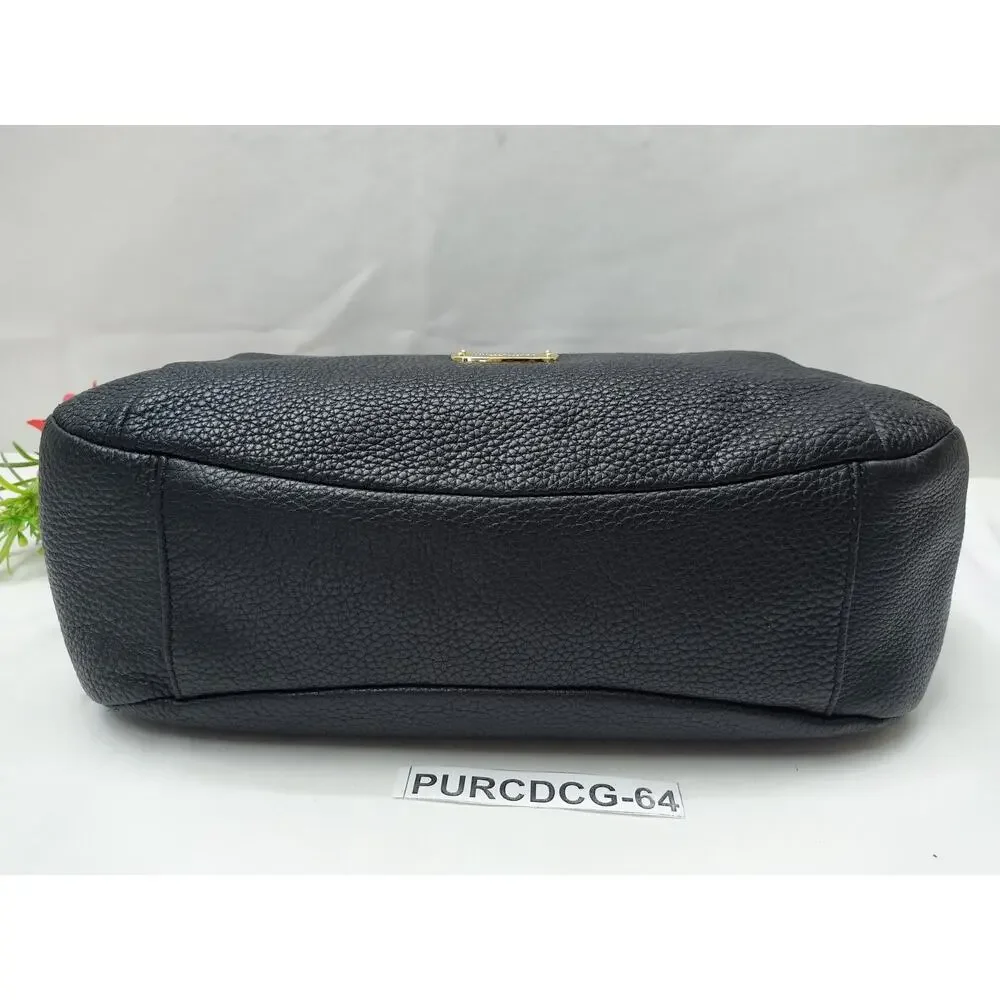 Michael Kors Black Pebbled Leather Zipper Pockets Chain Strap Hobo Shoulder Bag - Picture 7 of 16